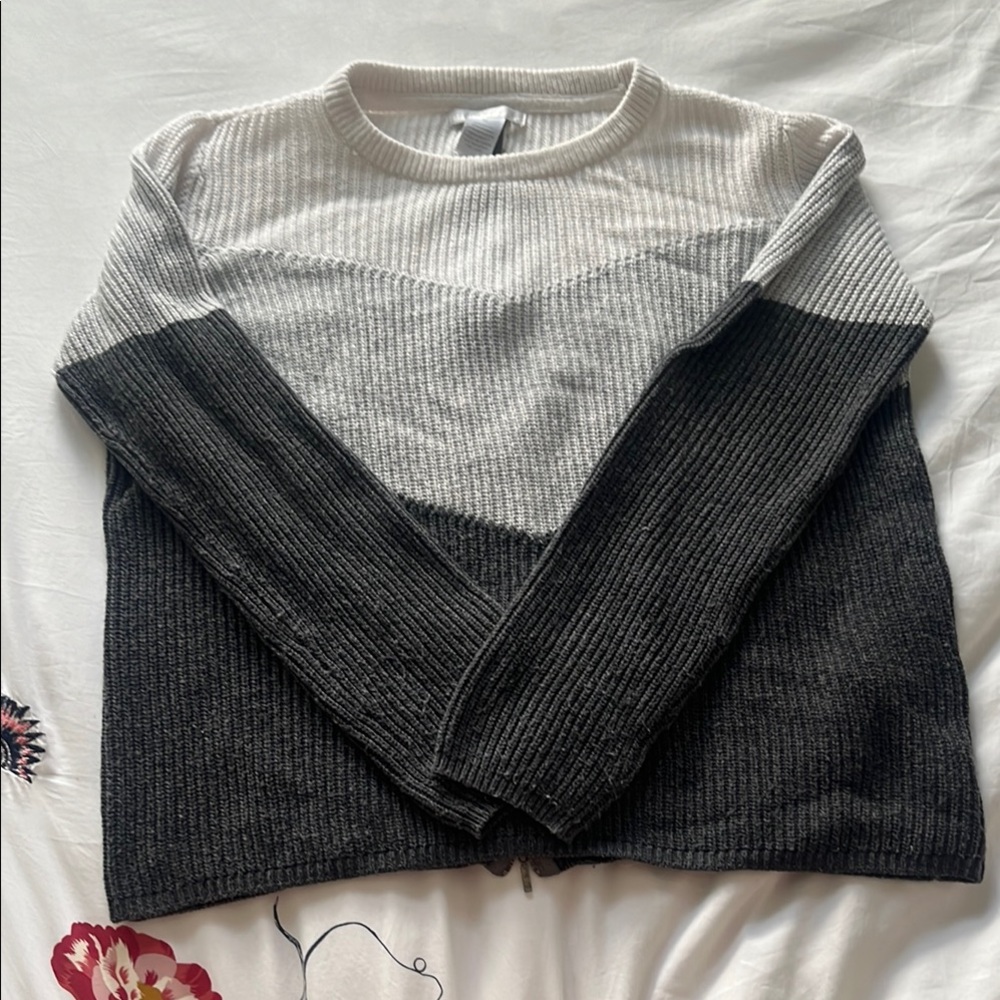 Black and White Colorblock Sweater